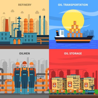 Petrol kavramı Icons Set 