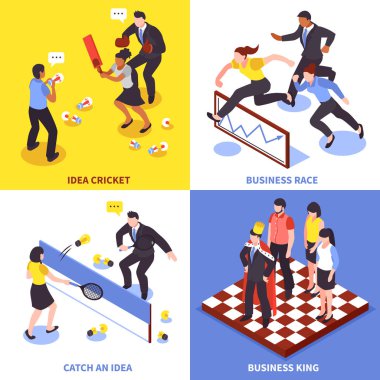 Rekabet iş Icon Set