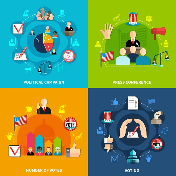 Elections Concept Set — Stock Vector