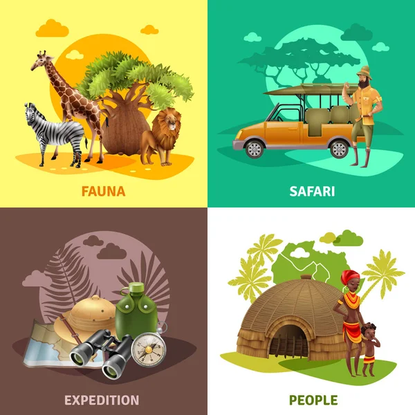 Safari Tasarım Icon Set — Stok Vektör