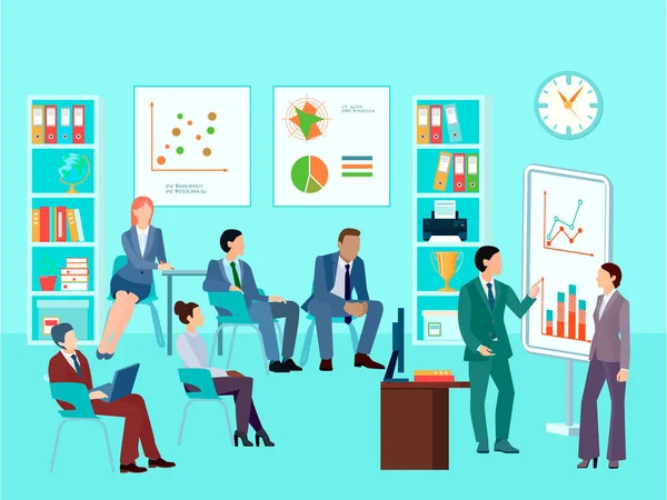 Composizione riunione Business Analytics — Vettoriale Stock