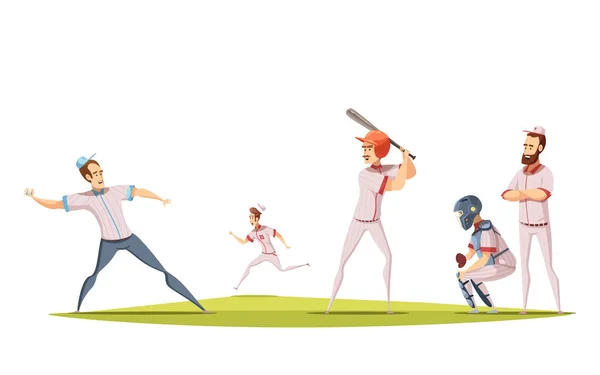 Baseball Players Design Concept — Stock Vector