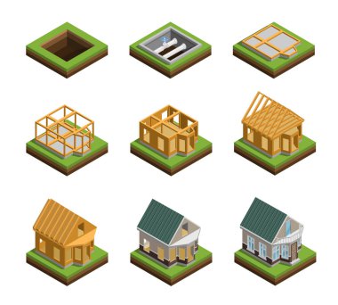 Konut inşaat Icons Set