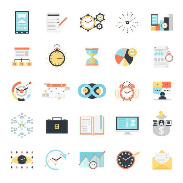 Time Management Icons Set — Stock Vector