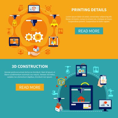 Ayrıntılar ve 3d inşaat yatay afiş yazdırma