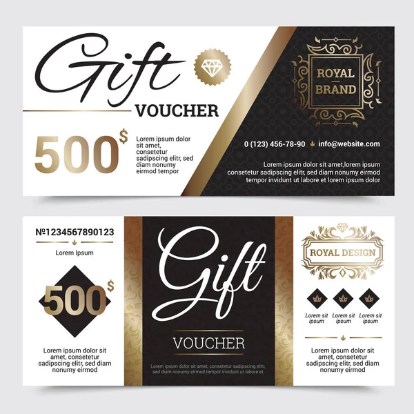 Gift Coupon Royal Design — Stock Vector