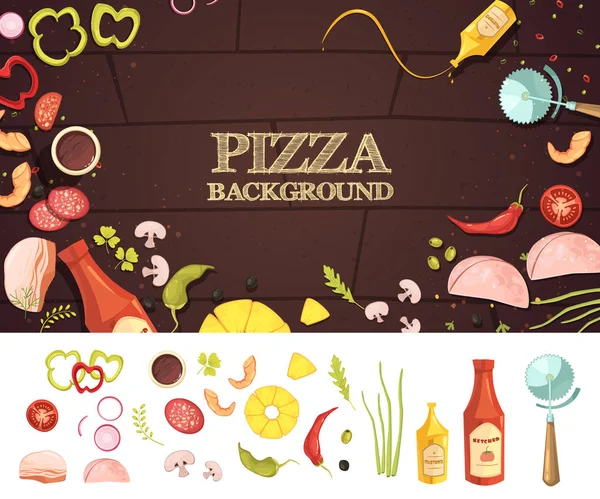 Pizza Cartoon Style Concept — Stock Vector