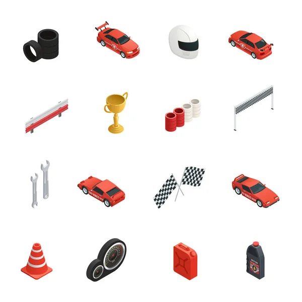 İzometrik Icons Set yarış — Stok Vektör