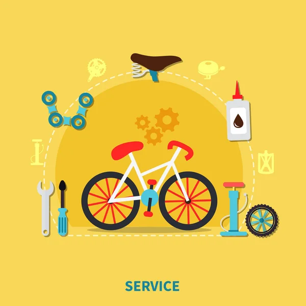 Bisiklet servis konsept illüstrasyon — Stok Vektör