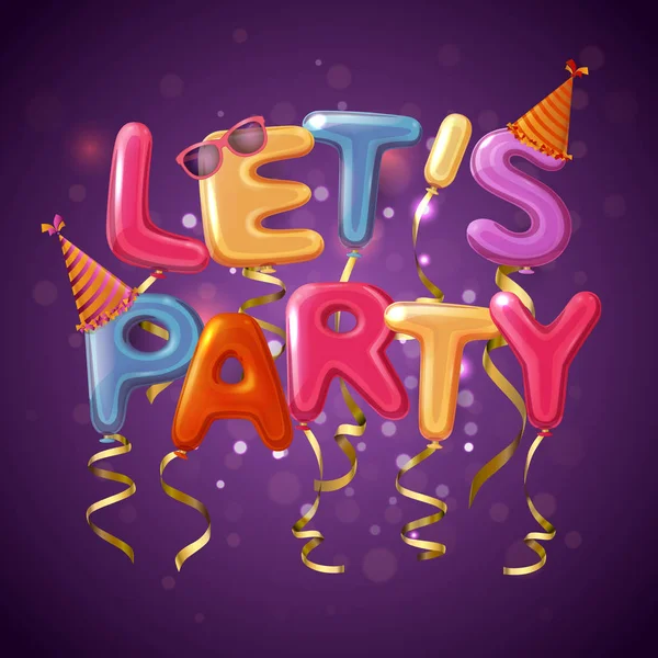 Party Balloon Letters Background — Stock Vector