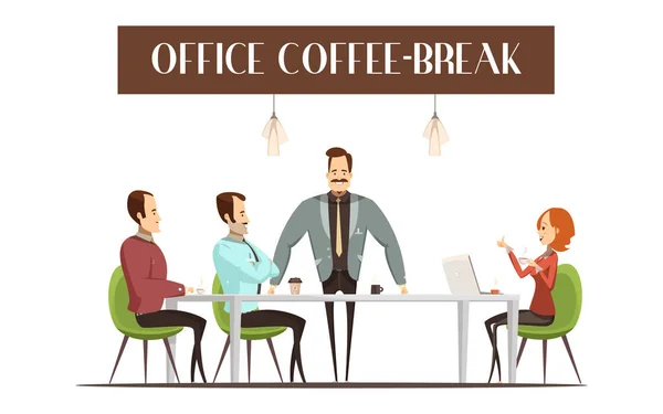 Office Coffee Break Illustration — Vector de stoc