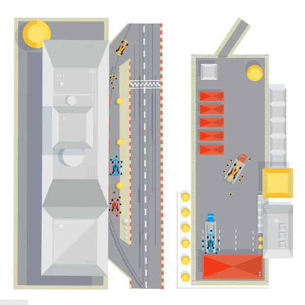 Race Track platt sammansättning — Stock vektor