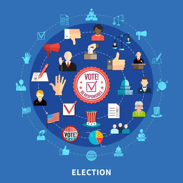 Online Voting Circular Icons Set — Stock Vector