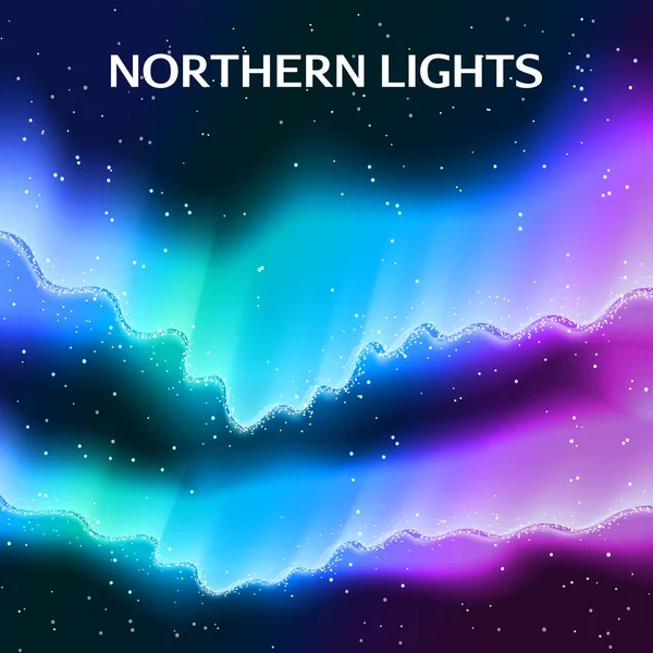 Fondo de luces boreales estrelladas — Vector de stock