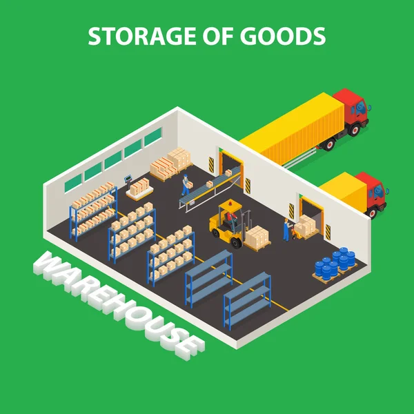 Storage Of Goods Design Concept — Stock Vector