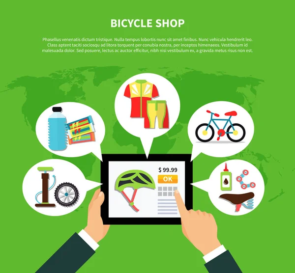 Bicycle Shop Concept — Stock Vector