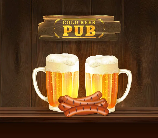 Öl Pub Illustration — Stock vektor