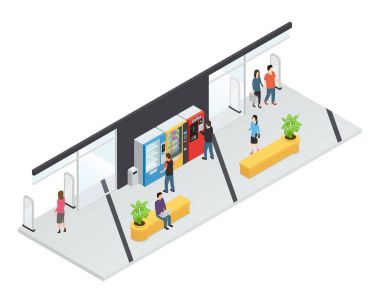 Vending  Machines Isometric Concept clipart