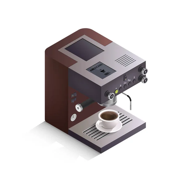 Kahve makinesi izometrik çizimde — Stok Vektör