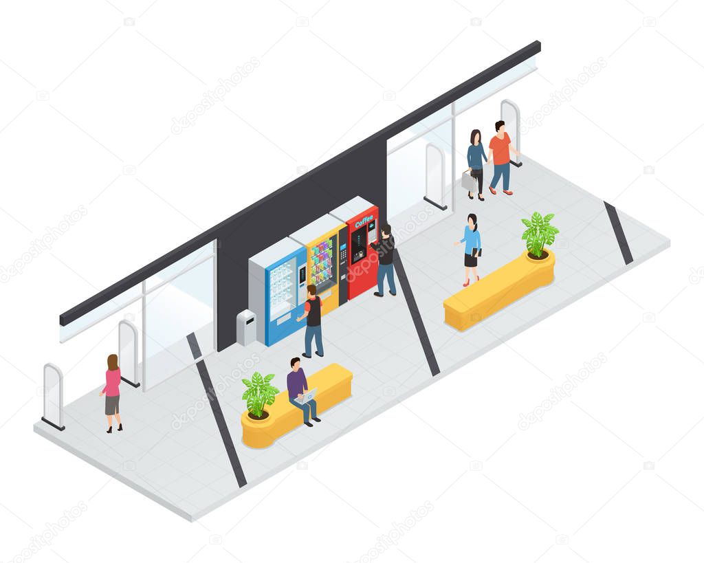 Vending  Machines Isometric Concept