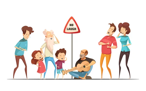 Familias Amigos Momentos hilarantes Ilustración de dibujos animados — Vector de stock