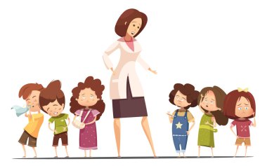 Anaokulu gıda Posoning durum çizgi film posteri 