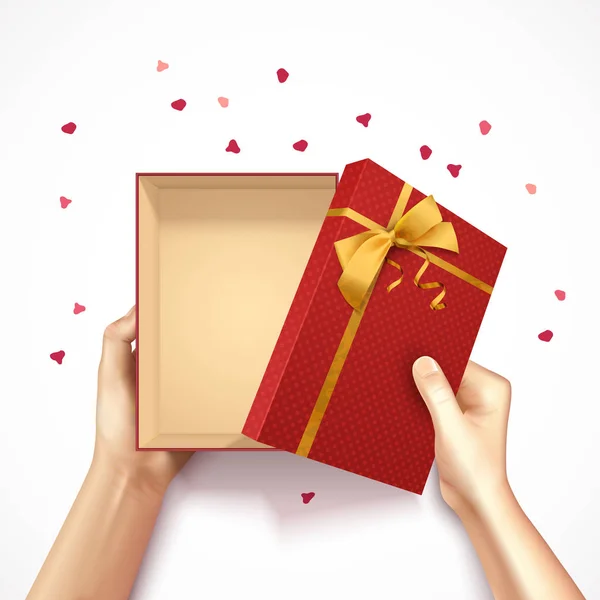 Caja de regalo Confetti Composición — Vector de stock