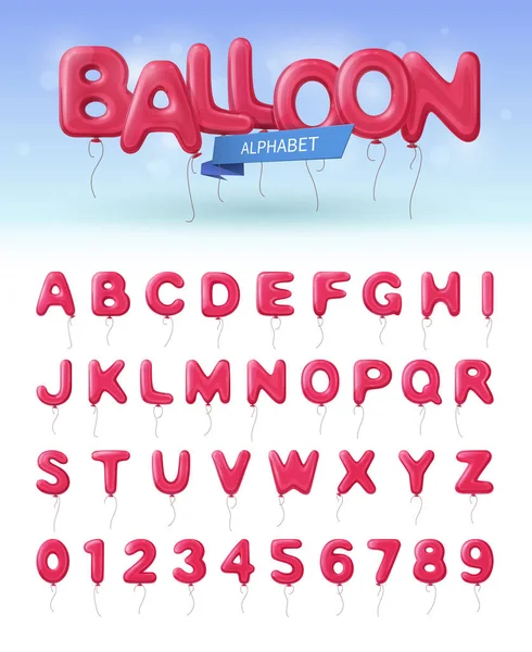 Balon alfabe gerçekçi Icon Set — Stok Vektör