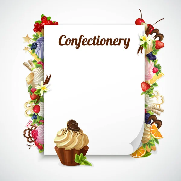 Confectionery Decorative Frame — Stock Vector