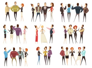 İş takım karikatür Stil kümesi