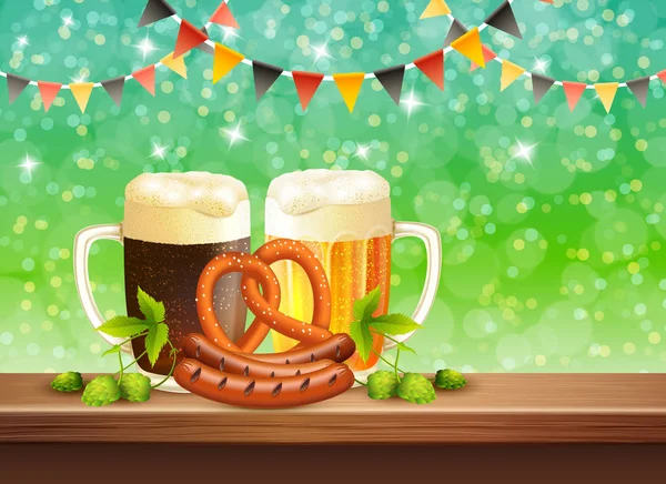 Beer Realistic Illustration — Stock Vector
