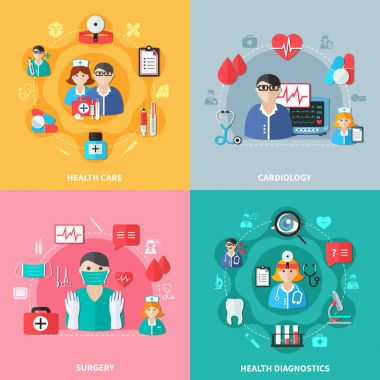 Tıp düz tasarım konsepti