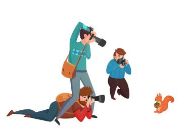 Doğa fotoğrafçısı vektör çizim