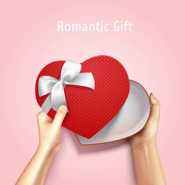 Romantic Gift Box Background — Stock Vector