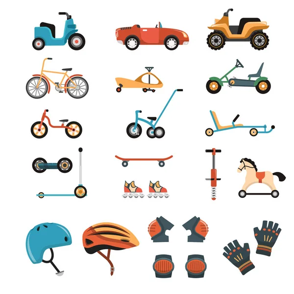Ride-On colección de elementos de juguetes — Vector de stock