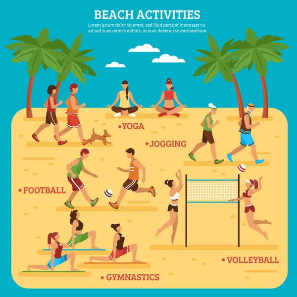 Playa Actividades Infografías — Archivo Imágenes Vectoriales