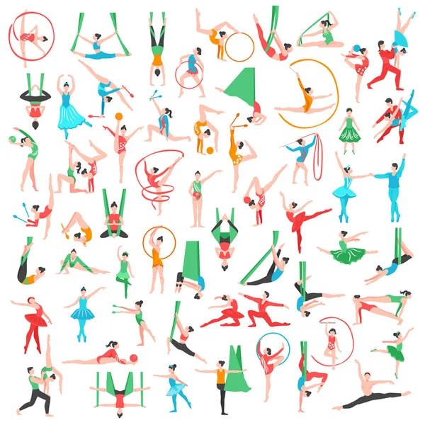 体操和芭蕾舞的大集 — 图库矢量图片