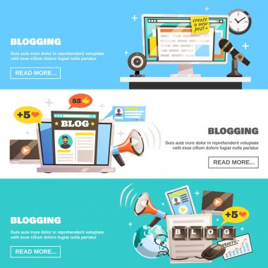 Blogging yatay Set afiş
