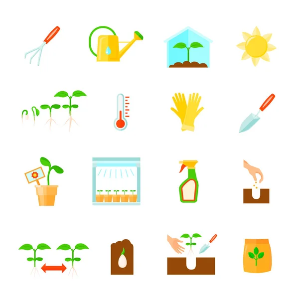 Seedling Icons Set — Stock Vector