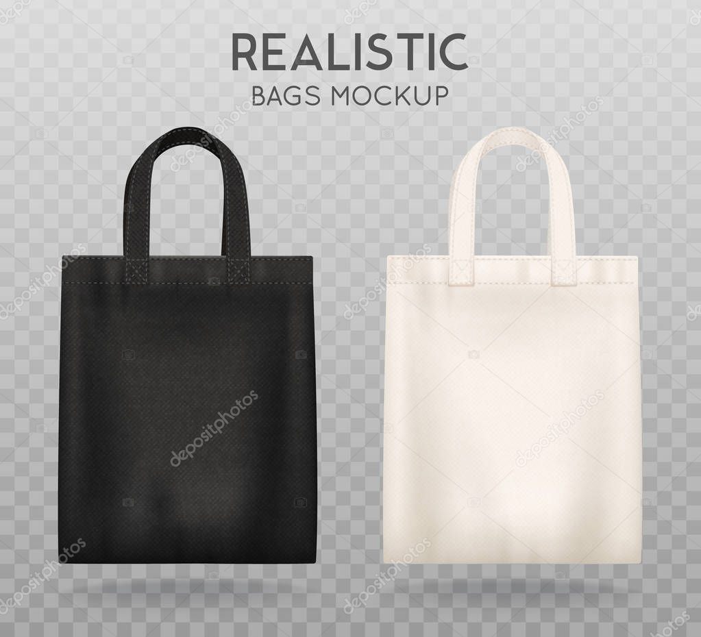 Black White Tote Bags Transparent Background