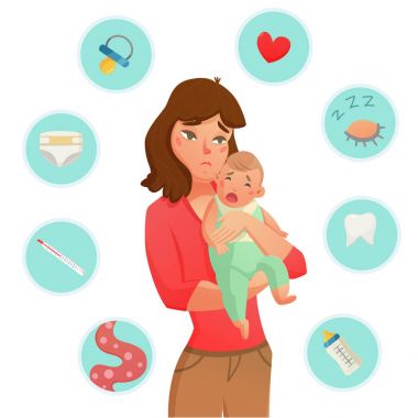 Crying Baby Reasons Composition clipart