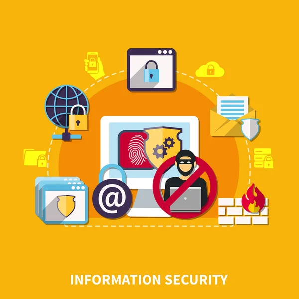 Concepto de seguridad de información — Archivo Imágenes Vectoriales