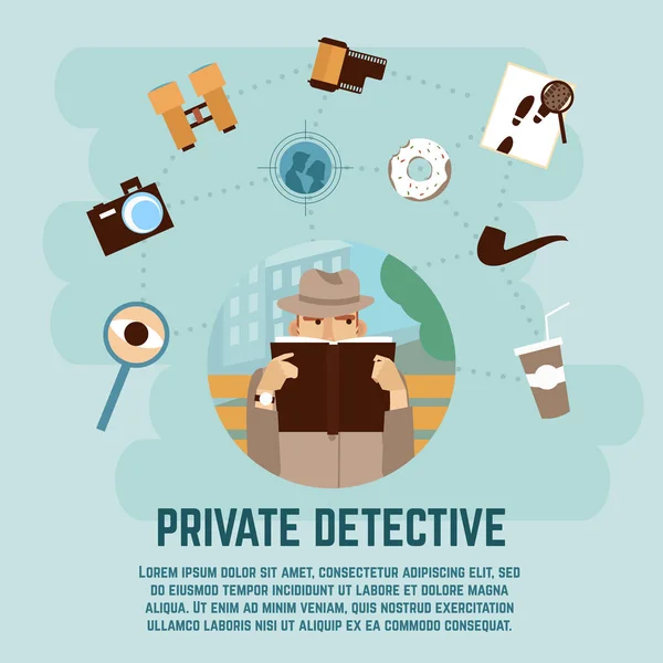 Концепция частного детектива — стоковый вектор
