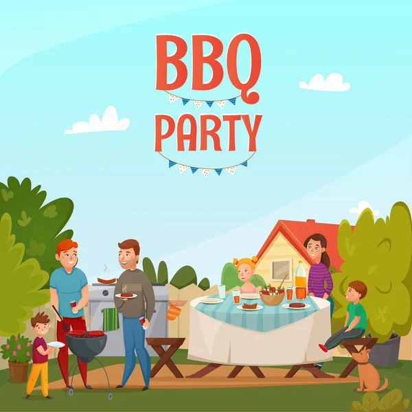 Poster van het barbecuefeest — Stockvector