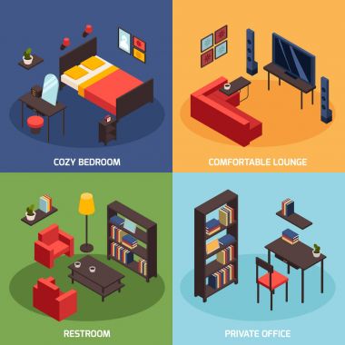 Salon kavramı Icons Set