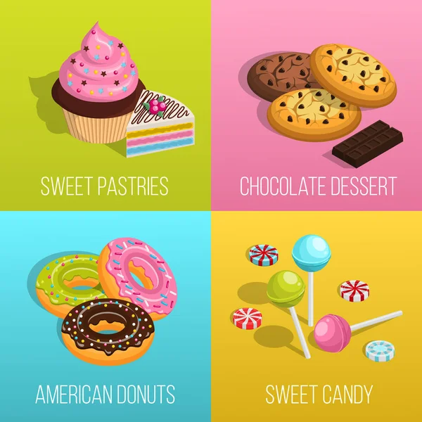 Zestaw ikon pojęcie wyroby cukiernicze — Wektor stockowy