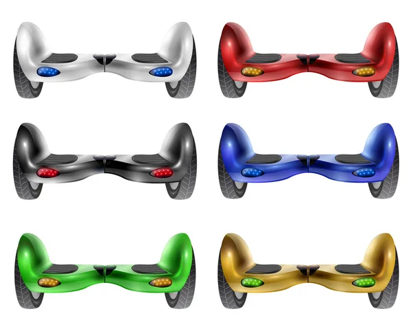 Gyro Scooters Conjunto colorido — Vetor de Stock