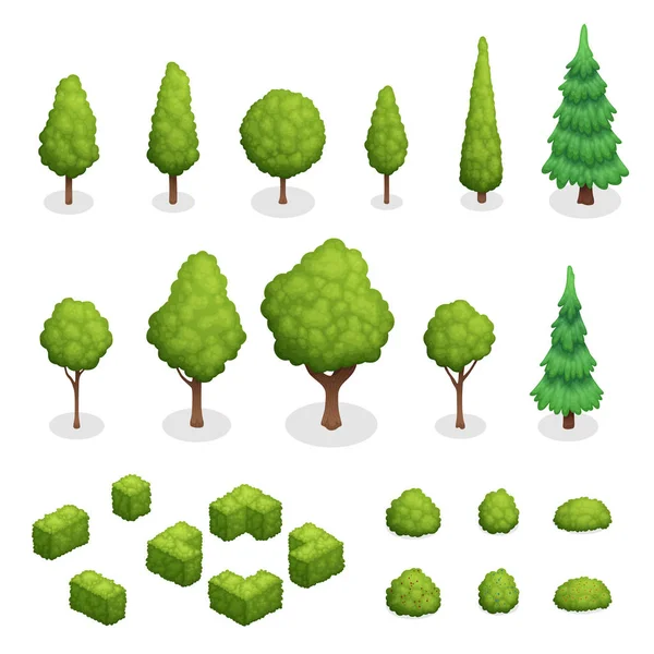 Plantes de parc Isometric Set — Image vectorielle