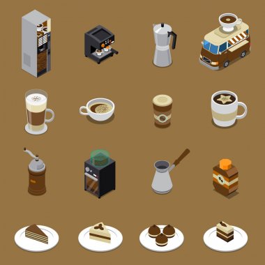 Coffee Isometric Set clipart