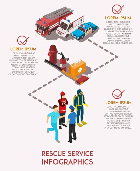 Rescue Service Infograhics — Stock Vector